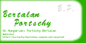 bertalan portschy business card